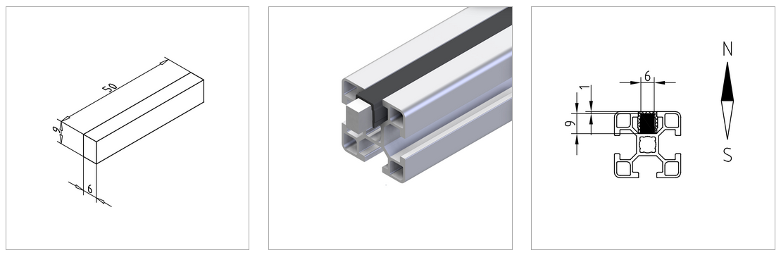 magnetic catch 6x9x50 mesa
