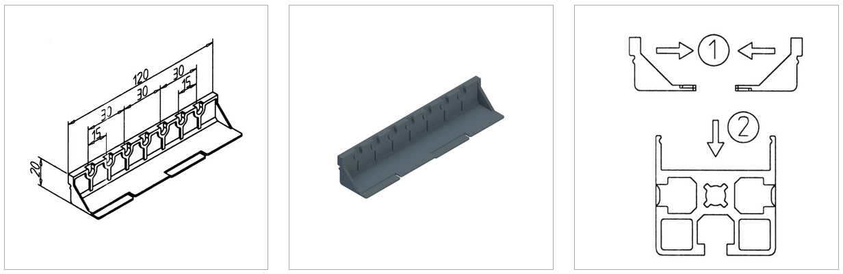 roller carrier 45x45 R base part mesa