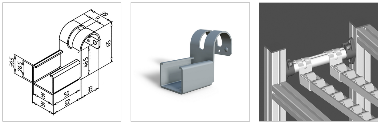 roller strip bracket H mesa