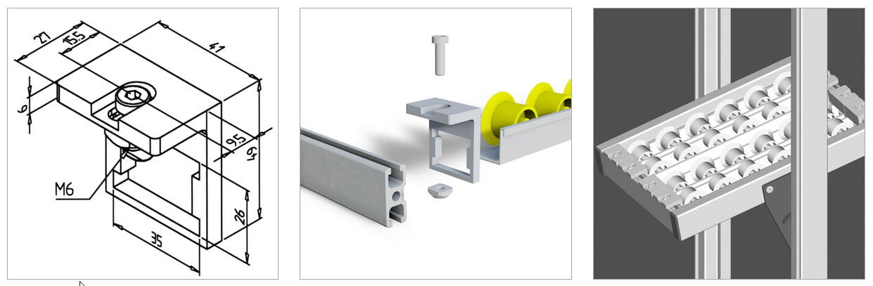 bracket for miniature 19 roller strip mesa