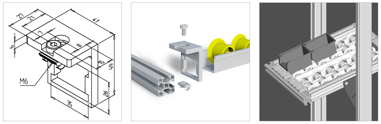 bracket for miniature 30 roller strip mesa